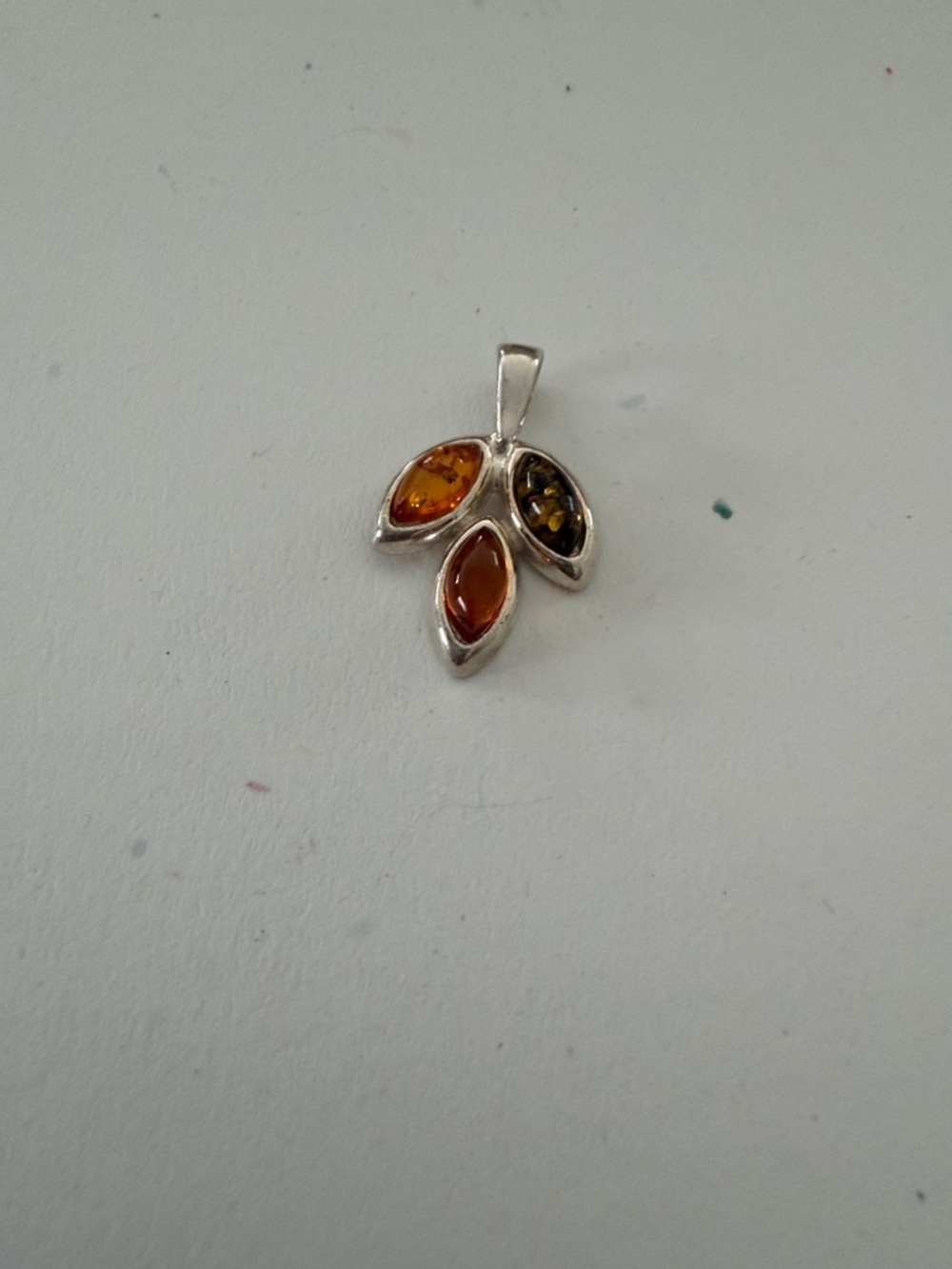 Amber Leaf Pendant -